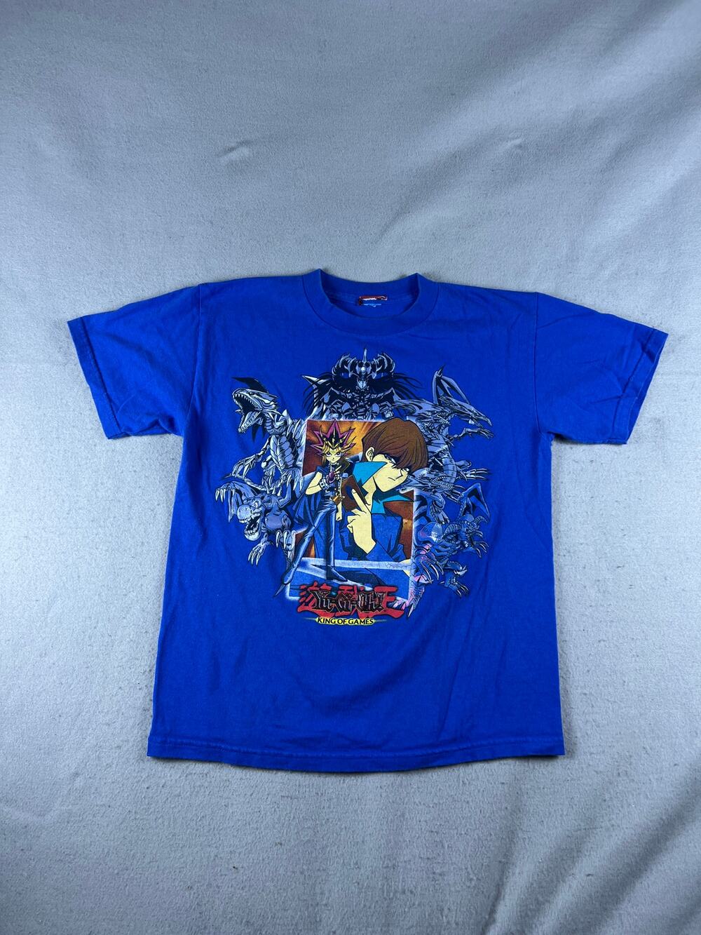 Yu-Gi-Oh! T-Shirt Youth L Blue Yugi Kaiba Anime Graphic King of Game Vintage Y2K